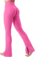 Flare Split Hem Leggings for Women Tummy Control Workout Leggings  Hidden Scrunch Bootcut Gym Yoga Pants