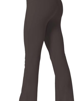 Women Mini Flare Leggings with Pockets High Waisted Tummy Control Yoga Pants Bootcut Workout Gym Casual
