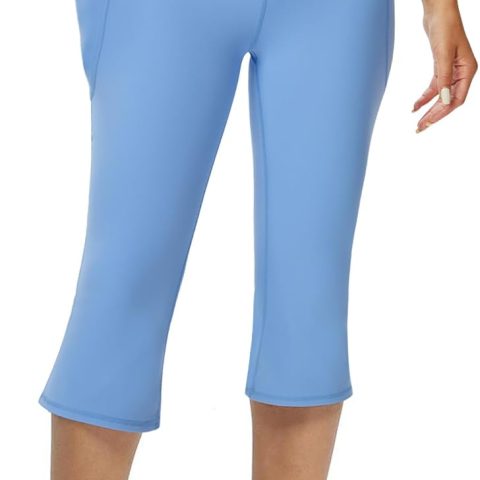 Women Flare Leggings with Pockets-Crossover High Waisted Bootcut Yoga Pants-Tummy Control Bell Bottom Leggings
